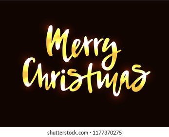 Vector illustration of Merry Christmas text for typography poster, calendar, greeting card or postcard.