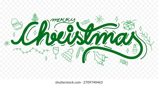 Ilustración vectorial de la composición del texto de las Navidades felices en fondo transparente
