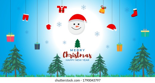 vector illustration for merry Christmas with theme elements 