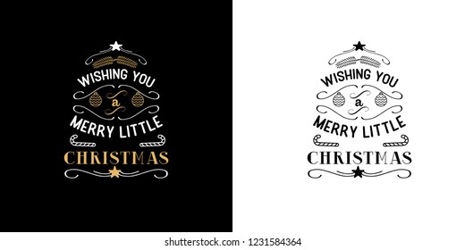 Vector illustration of Merry christmas typography lettering design with calligraphic text. Can be used for poster, greetings, holiday decorations, print, t-shirt, invitations, banner and backgrounds. 