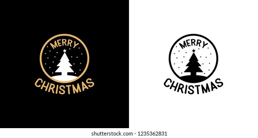 Vector illustration of Merry christmas typography lettering design with calligraphic text. Can be used for poster, greetings, holiday decorations, print, t-shirt, invitations, banner and backgrounds.