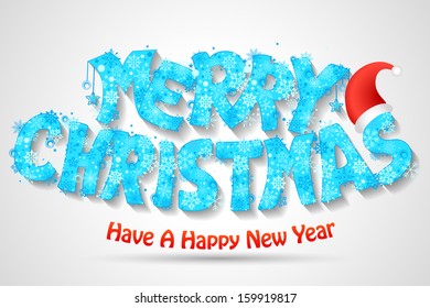 vector illustration of Merry Christmas Typography Background