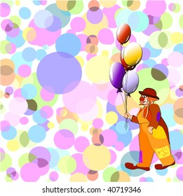 vector illustration of merry clown