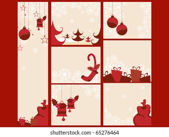 Vector Illustration Of Merry Xmas And Happy New Year Collection