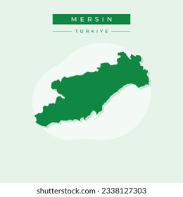 Vector de ilustración vectorial del mapa de Mersin Turquía