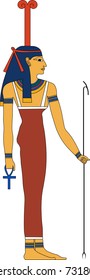 Vector illustration of Meskhenet , ancient Egyptian goddess-patroness of birth