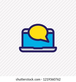 Vector illustration of message icon colored line. Beautiful contact element also can be used as conversation icon element.