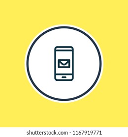 Vector illustration of message icon line. Beautiful phone element also can be used as mail icon element.