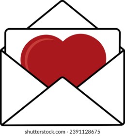 ilustración vectorial de mensajes y corazones rojos