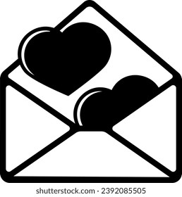 vector illustration of message and red hearts