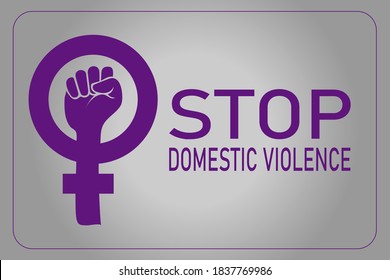 Vector illustration with the message Stop domestic violence.  