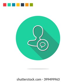 Vector illustration of message user icon