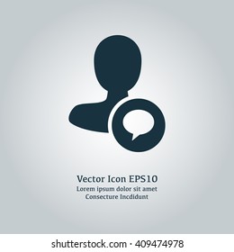 Vector illustration of message user icon