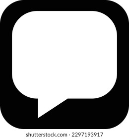 vector illustration of message white in black box as chat or direct message icon