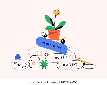  Vector illustration of messages and dialog boxes with place for text.