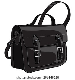 Vector Illustration, Messenger Bag, Cartoon Concept, White Background.