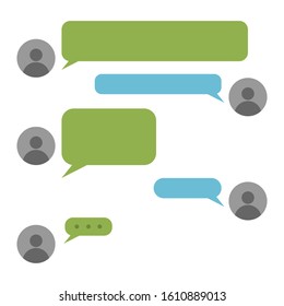 Vector illustration of a messenger, short message template, correspondence of two people