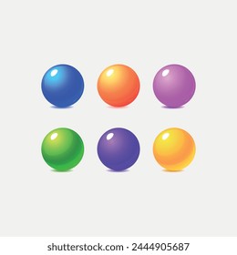 Vector illustration with metal balls on a white background.