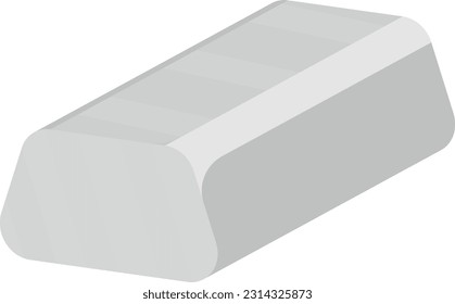 Ilustración vectorial de una barra metálica Barra plateada. Metales de plata para la industria.