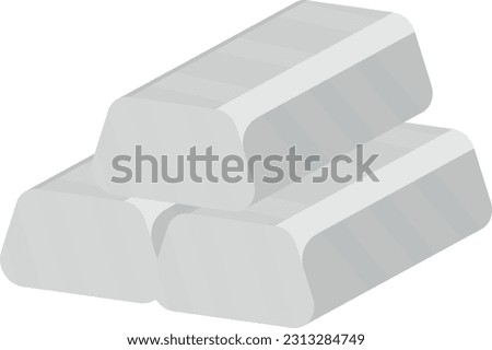 Vector illustration of a metal bar. Silver bar.