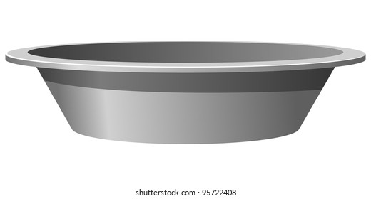 Vector illustration of a metal basin