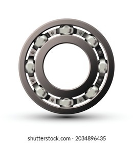 Vector Illustration Of Metal Bearing On A Plain Backgrounds