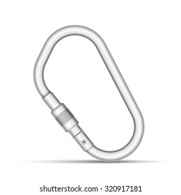 Vector illustration of metal carabiner lock