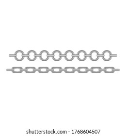 vector illustration of a metal chain design on a white bakcground