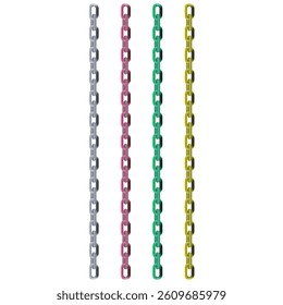 Vector illustration of a metal chain link. Strong and durable design representing connection, strength, and unity.