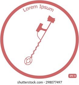 vector illustration of metal detector