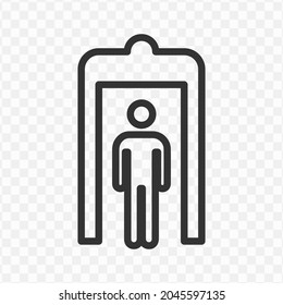 Vector illustration of metal detector icon in dark color and transparent background(png).