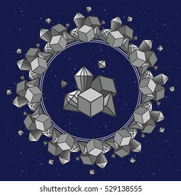 vector illustration of metal element from main natural elements in circle shape design in asian art style