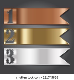 The Vector Illustration, Metal Flag Banner for Design and Creative Work