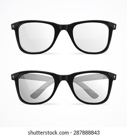 Vector Illustration metal framed geek glasses isolated on a white background. 