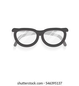 Vector Illustration metal framed geek glasses isolated on a white background. 