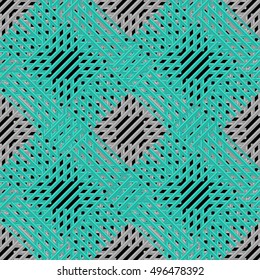 Vector illustration of Metal grid seamless pattern.