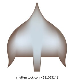 Vector illustration of metal helmet on a white background