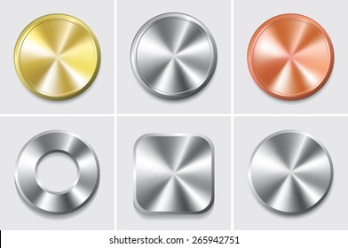 Vector illustration metal icon set