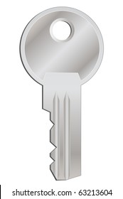 a vector illustration of a metal key