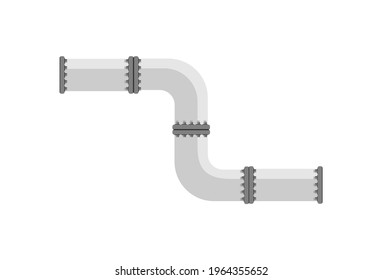 Vector illustration of metal pipe on white background