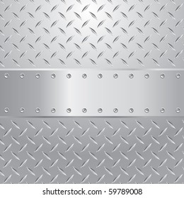 vector illustration of the metal plate with blank space for text