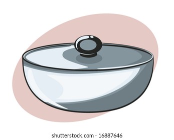 vector illustration of a metal pot