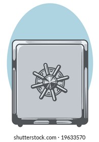 vector illustration of a metal safe