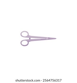 Vector illustration of metal scissors on isolated background. Cutting tool in medicine, office, and haircut and tattoo salons. Flat cartoon style. Minimalism.