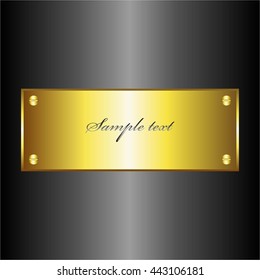 Vector illustration of The metal sign with the text on a black background.