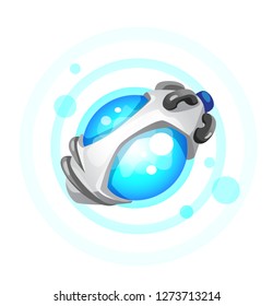 vector illustration of metal silver hi-tech bomb
