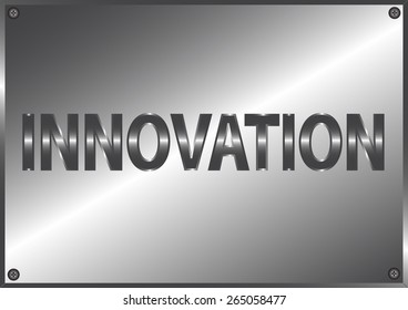 vector illustration of metal stainless plate and innovation concept