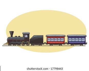 vector illustration of a metal toy train