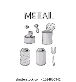 Vector illustration of metal waste