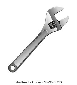 Vector illustration of metal wrench.